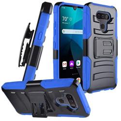 CELZEN - for LG Harmony 4, LG Premier Pro Plus (2020) - Phone Case w/Belt Clip Holster - CV1 Blue