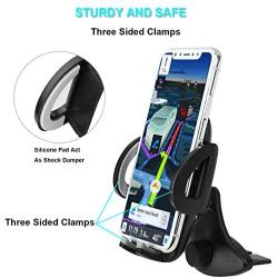 Crazefoto Car Phone Mount,CD Slot Car Phone Holder Universal Car Cradle Mount with Three-Side Grips and One-Touch Compatible with iPhone11/11Pro/X/8/8Plus/7/7Plus/6s/6P,Galaxy S5/S6/S7/S8, Google etc