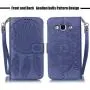 Galaxy J3 Wallet Case, Phone case for Samsung j3, JanCalm [Multi Card/Cash Slots] Flip Cover Wallet PU Leather with Stand + Wrist Strap Case for Samsung Galaxy J3 (2016) + Crystal Pen (Blue)