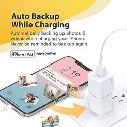 Qubii Photo Storage Device for iPhone & iPad, Auto Backup Photos & Videos, Photo Stick for iPhone, Digital Photos Organizer【microSD Card Not Included】- White