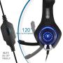 Beexcellent Gaming Headset GM-1 with Microphone for New Xbox 1 PS4 PC Cellphone Laptops Computer - Surround Sound, Noise Reduction Game Earphone-Easy Volume Control with LED Lighting 3.5MM Jack(Blue)