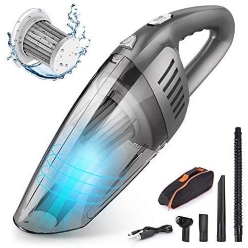 Beusoft Car Vacuum, Portable Vacuum Cleaner for Car, Handheld Vacuum Cleaner, 120W 7000PA High Power Cordless Car Vacuum, Wet and Dry Use, Strong Suction, Best for Car Detailing (Black)