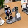 OLEBR 3 in 1 Charging Stand Compatible with iWatch Series 5/4/3/2/1, AirPods and iPhone 11/Xs/X Max/XR/X/8/8Plus/7/7 Plus /6S /6S Plus(Original Charger & Cables Required) Space Gray