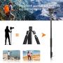 71" Tripod, COMAN Premium Camera Tripod, Portable All-in-1 Professional Video Tripod, Lightweight Aluminum, Q5 Fluid Head with 1/4" and 3/8" Mounting Screw for DSLR Cameras Video Camcorders