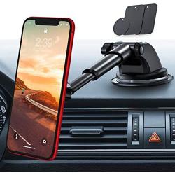 andobil Magnetic Phone Car Mount, 360° Rotation Universal Dashboard Windshield Cellphone Holder Hands-Free Suction Phone Stand Compatible iPhone SE 11 Pro Max/XR/6/7/8 Plus, Samsung Note S9/S10e/a20