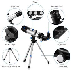 Lixada1 Outdoor HD 90X Zoom Telescope 360x50mm Refractive Space Astronomical Telescope Monocular Travel Spotting Scope with Tripod