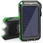 Solar Charger, 20000mAh Portable Solar Power Bank for Cell Phone, Dual 5V/2.1A USB Ports Output and 2 LED Flashlight, Perfect for Outdoor | Camping | Hiking | Trip | Emergency