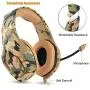 Headset with Mic Camouflage Noise-Cancelling Headphones for PC Cell Phone New Xbox One Laptop (Color : Blue Retail Package)
