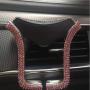 Universal Car Phone Holder Bling Rhinestone Crystal Phone Bracket for Car Air Vent Mount Clip, Stylish Sparkling Shiny Cell Phone Holder for iPhone/Samsung Car Holder (Pink)