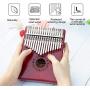 GECKO Kalimba 17 Keys Wide Key Thumb Piano builts-in EVA high-Performance Protective Box, Tuning Hammer and Study Instruction.K17MA