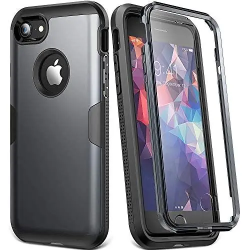 YOUMAKER Case for iPhone 8 & iPhone 7, Full Body Rugged with Built-in Screen Protector Heavy Duty Protection Slim Fit Shockproof Cover for Apple iPhone 8 (2017) 4.7 Inch YOUMAKER Case for iPhone 8 & iPhone 7, Full Body Rugged with Built-in Screen Protector Heavy Duty Protection Slim Fit Shockproof Cover for Apple iPhone 8 (2017) 4.7 Inch