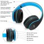 Bluetooth Headphones Wireless,MKay Over Ear Headset V5.0 with Microphone, Foldable & Lightweight, Support Tf Card MP3 Mode and Fm Radio for Cellphones Laptop TV(Black-Blue)