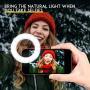 Ring Light for iPhone, Selfie Light Ring for iPhone, 3 Light Modes Rechargeable Circle Light, Adjustable Brightness Mini Clip On Ring Light for Phone Laptop Ipad Video Recording, Conferencing