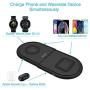 NOIHK Wireless Charger Pad Compatible with Samsung Galaxy Watch 42mm 46mm,2 in 1 Fast Charging Dock Station with USB Port for iPhone 11/11 Pro Max X XS XR 8 Plus,Qi Enabled Phones,Airpods,Galaxy Buds