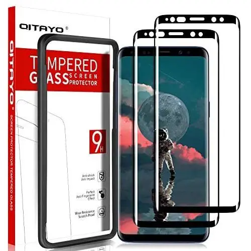 [2 Pack] QITAYO Screen Protector for Samsung Galaxy S9, HD-Clear [Bubble-Free][Case Friendly] [Alignment Frame] Tempered Glass Screen Protector Compatible with Samsung Galaxy s9