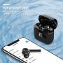 KLOKOL True Wireless Earbuds Bluetooth 5.0 Headphones 20H Playtime IPX8 Waterproof in-Ear Earphones Noise Cancelling for Sports Running with Microphone Compatible with iPhone Android (Black)