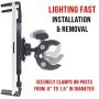 TACKFORM Universal Tablet Holder Compatible with Stationary Bicycle, Treadmill, Elliptical, Spin Bike, Microphone Stand, and Indoor Exercise Equipment - Compatible All Tablets Including iPad