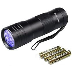 Black Light UV Flashlight,Vansky Blacklight 12 LED Urine Detector For Dog/Cat/Pet Urine & Dry Stains and Bed Bug On Carpets/Rugs/Floor,Matching with Pet Odor Eliminator