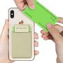 Sinjimoru Business Card Holder for Back of Phone, Reusable iPhone Stick on Wallet, Credit Card Holder for Smartphone. Sinji Pouch L-Flap, Beige
