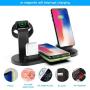 4 in 1 Wirelesse Charging Station, Compatible for AirPods/iPhone/iWatch Series, Qi Fast Wireless Charger Stand Dock for iPhone 11/11 Pro Max/X/XR/XS/ 8/8P