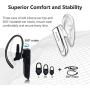 Glazata Wireless Bluetooth Headset Earpiece with Mic, 30-hrs Talking Time Stereo A2DP Hands-Free in-Ear Headphone for iPhone Samsung Cell Phone, Driver/Trucker (Black 2-Pack)