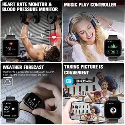 Smart Watch,Fitness Watch Activity Tracker with Heart Rate Blood Pressure Monitor IP67 Waterproof Bluetooth Smartwatch Touch Screen Sports Tracker Watch for Android iOS Phones Men Women Kids