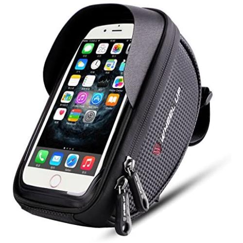 Wallfire Bike Phone Mount Bag, Bicycle Frame Bike Handlebar Bags with Waterproof Touch Screen Phone Case