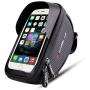 Yuehuam Bike Phone Front Frame Bag -Waterproof Touch Screen Bicycle Front Handlebar Bag, Top Tube Cycling Phone Mount Pack Case Pouch Accessories Compatible with 6.0 Mobile Phoneï¼ˆBlack Redï¼‰