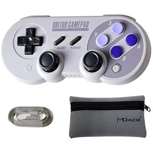 Mcbazel 8Bitdo SN30 Pro Bluetooth Wireless Controller for NS Switch/Windows/Android/Macos/Stream – with Mcbazel Storage Bag