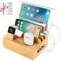 Bamboo Charging Station Dock for 4/5 / 6 Ports USB Charger,Desktop Docking Station Organizer for Cellphone,Smart Watch,Tablet(5 Charging Cables Included,No Power Supply) Bamboo Charging Station Dock for 4/5 / 6 Ports USB Charger,Desktop Docking Station Organizer for Cellphone,Smart Watch,Tablet(5 Charging Cables Included,No Power Supply)