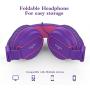 Elecder i36 Kids Headphones Children Girls Boys Teens Foldable Adjustable On Ear Headphones 3.5mm Jack Compatible iPad Cellphones Computer Kindle MP3/4 Airplane School Tablet Purple/Red