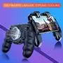 popman Mobile Game Controller 4 Trigger with Cooling Fan for PUBG/Call of Duty/Fotnite [6 Finger Operation] L1R1 L2R2 Gaming Grip Gamepad Mobile Controller Trigger for 4.7-6.5&quot iOS Android Phone