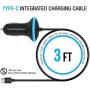 Maxboost USB Car Charger 33W with Quick Charge 2.0 Port + Build-in USB Type C Cable Compatible with iPhone XR XS Max X 8 7 6s 6, iPad, Galaxy S10 S10+ S10e 5G S9 / Plus, Note 9 and More (M-AL-TC-01)