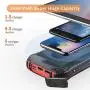 Solar Charger, 26800mAh Battery Solar Power Bank Wireless Portable Panel Charger with 4 Outputs & Dual Inputs Type-C, Waterproof External Backup Battery Pack with 18 LEDs Flashlight for Smartphones