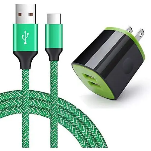 AndHot 2.1A USB Charging Block Brick Box Cube with 6ft Type C Fast Charging Charger Cable Compatible with LG Stylo 5/4 G8 V50, Moto G8 G7 Power Play G6 Plus Z4 X5, Google Pixel 4 3a 2 XL, OnePlus 7 6T