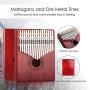 GECKO Kalimba 17 Keys Wide Key Thumb Piano builts-in EVA high-Performance Protective Box, Tuning Hammer and Study Instruction.K17MA