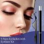 5 Pairs Lashes and Eyeliner Set Upgraded Reusable Waterproof Eyeliner and 3D False Lashes with Tweezer Kit