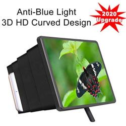 Mobile Phone Screen Magnifier Amplifier, Anzhee 2020 Newest Design 8" Curved 3D HD Anti-Blue Light Adjustable Foldable Cell Phone Screen Enlarger Compatible for iPhone Samsung & All Smart-Phone Video