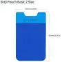 Sinjimoru Card Holder for Back of Phone, Stick on Wallet Functioning as Card Sleeves, Cell Phone Credit Card Holder, Minimallist Wallet Sticker for iPhone. Sinji Pouch Basic 2, Blue