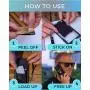 New 3-in-1 Stick On Wallet for Any Phone Case | Unique: Spandex + Mounts to Magnets + Double-Pocket + Finger Strap + RFID Block – Strong 3M Sticky + Magnetic (Pineapple Express, 1 Pack)