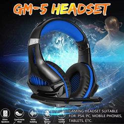 RHY Gaming Headsets 3.5mm Jack Gaming Headphones Noise Reduction Surround Sound Gaming Headphones with Microphone Volume Control for PS4 PC Tablets Smartphones