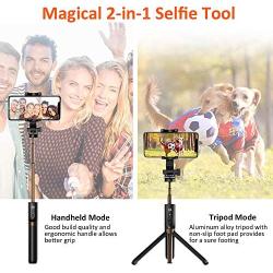 Selfie Stick Tripod, Matone Bluetooth Selfie Stick with Tripod Stand and Detachable Remote, Extendable Monopod for iPhone 11/11 Pro Max/X/XR/8 Plus, Galaxy Note 10 Plus/S10, GoPro & Action Cameras