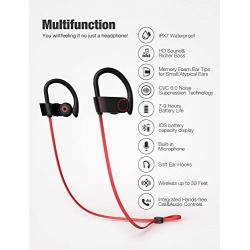 Otium Bluetooth Headphones, Best Wireless Earbuds IPX7 Waterproof Sports Earphones w/Mic HD Stereo Sweatproof in-Ear Earbuds Gym Running Workout 8 Hour Battery Noise Cancelling  Headsets