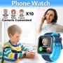 Kids Game Smart Watch for Boys Girls SmartWatch Phone with 7 Intelligent Games 8GB Micro SD Card SOS Alarm Timer 12/24 Hr Music MP3 Player for 4-12 Years Old Students Children Birthday Gift (3.Blue)