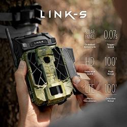 SPYPOINT LINK-S Solar Cellular Trail Camera, 4G/LTE, 12MP HD Video, PATENTED Solar Panel, Blur Reduction&IR Boost, 0.07s Trigger, 100 Detect/Flash ((1) LINK-S)