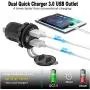 Quick Charge 3.0 Dual USB Outlet, 12V/24V USB Car Charger with On/Off Touch Switch and LED Digital Voltmeter Waterproof Car Socket for Car, Marine, Boat, Motorcycle, Truck and More Quick Charge 3.0 Dual USB Outlet, 12V/24V USB Car Charger with On/Off Touch Switch and LED Digital Voltmeter Waterproof Car Socket for Car, Marine, Boat, Motorcycle, Truck and More