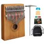 Kalimba, Finger Piano17 key Thumb Piano Mbira Mahogany Wood Kalimba Beginner Music Instrument with Tuning Hammer/Bag/Pickup/Key Stickers