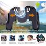 Mobile Game Controller with Cooling Fan/Phone Holder/Finger Sleeves for PUBG/Fortnite/Call of Duty, Tomoda L1R1 Mobile Triggers for 4.7”-6.5” iOS Android Phones