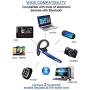 Candeo Bluetooth Headset V4.2, Wireless Bluetooth Earpiece Hands-Free Earphones with Noise Cancellation Mic for Driving/Business/Office/Home, Compatible with iPhone and Android Cell Phones