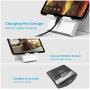 Adjustable Tablet Stand Holder，SAIJI Portable Foldable Desktop Stand Compatible for iPad Pro 2020，iPad Air Mini，Nintendo Switch，iPhone 11 Pro Max SE，Samsung Galaxy and Kindle Fire Tablets- Gray